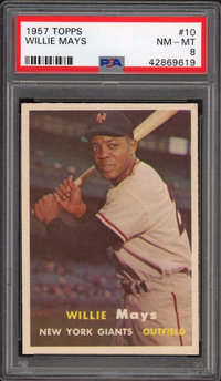 1957 Topps #10 Willie Mays PSA NM-MT 8