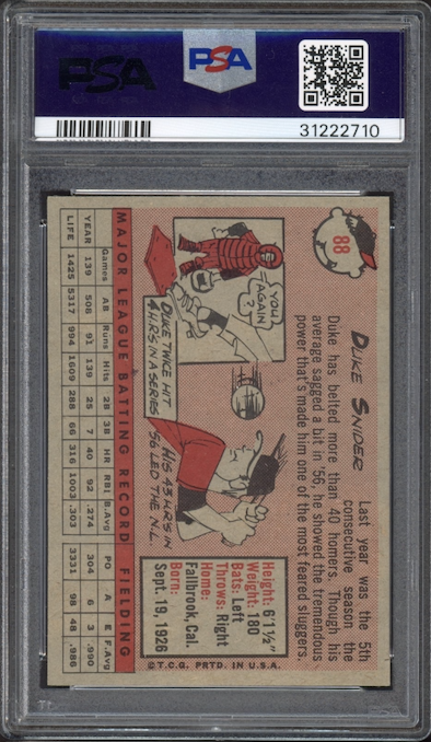1958 Topps #88 Duke Snider PSA NM-MT 8