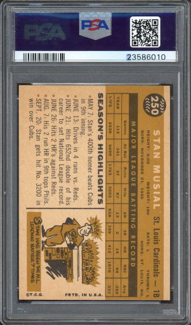 1960 Topps #250 Stan Musial PSA MINT 9