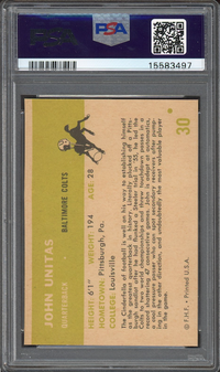 1961 Fleer #30 Johnny Unitas PSA MINT 9