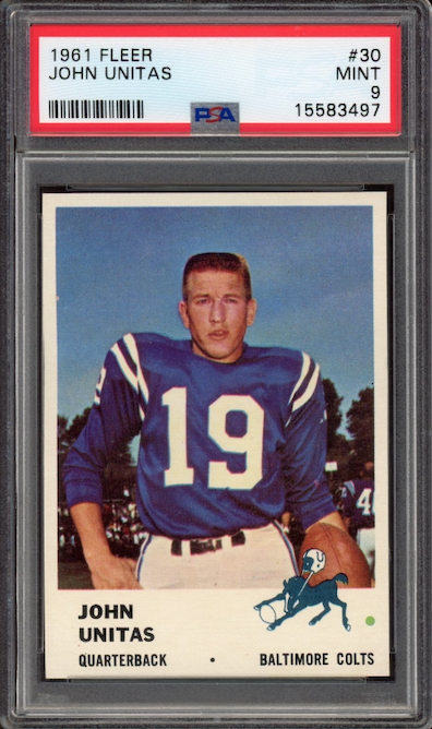 1961 Fleer #30 Johnny Unitas PSA MINT 9