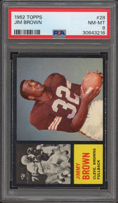 1962 Topps #28 Jim Brown PSA NM-MT 8