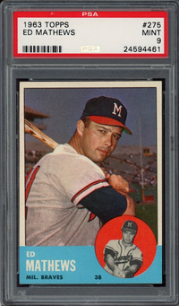 1963 Topps #275 Ed Matthews PSA MINT 9