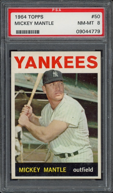 1964 Topps #50 Mickey Mantle PSA NM-MT 8