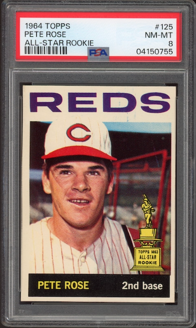 1964 Topps #125 Pete Rose All-Star Rookie PSA NM-MT 8