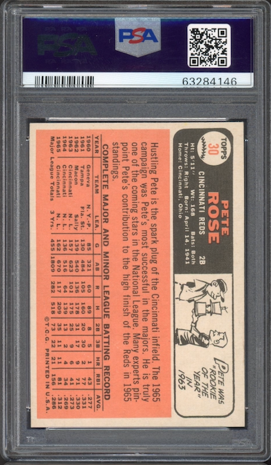 1966 Topps #30 Pete Rose PSA NM-MT+ 8.5