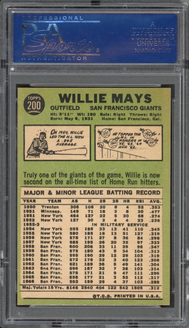1967 Topps #200 Willie Mays PSA NM-MT+ 8.5