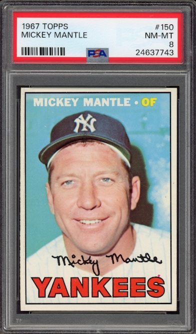 1967 Topps #150 Mickey Mantle PSA NM-MT 8