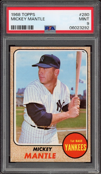 1968 Topps #280 Mickey Mantle PSA MINT 9