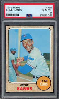 1968 Topps #355 Ernie Banks PSA GEM MINT 10