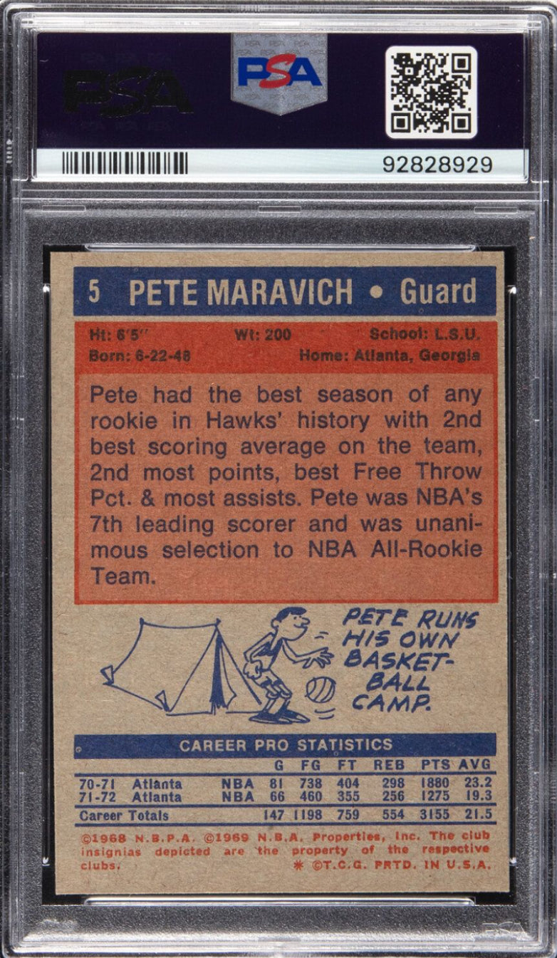 1972 Topps #5 Pete Maravich PSA MINT 9