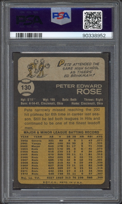 1973 Topps #130 Pete Rose PSA MINT 9