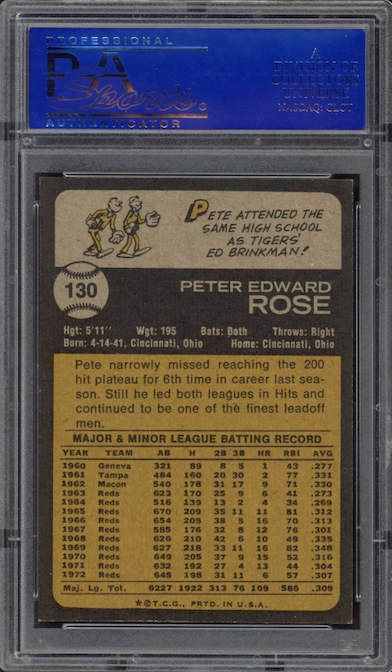 1973 Topps #130 Pete Rose PSA MINT 9