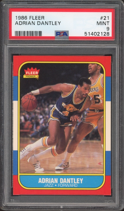 1986 Fleer #21 Adrian Dantley PSA 9