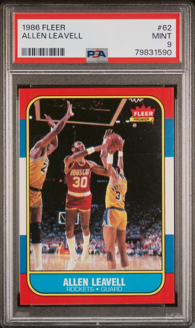 1986 Fleer #62 Allen Leavell PSA 9