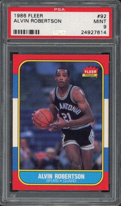 1986 Fleer #92 Alvin Robertson PSA 9