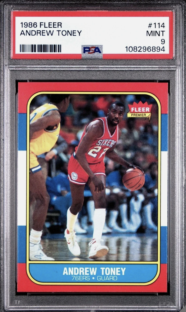 1986 Fleer #114 Andrew Toney PSA 9