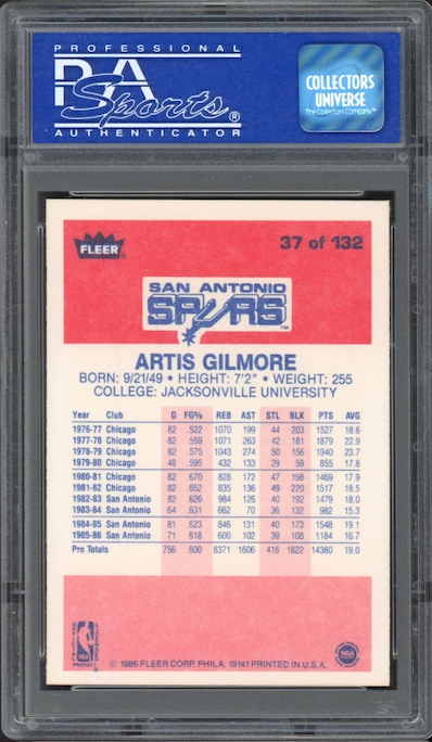 1986 Fleer #37 Artis Gilmore PSA 9