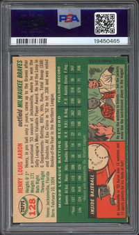 1954 Topps #128 Hank Aaron ROOKIE PSA NM-MT 8