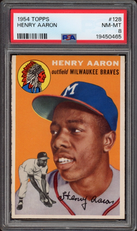 1954 Topps #128 Hank Aaron ROOKIE PSA NM-MT 8