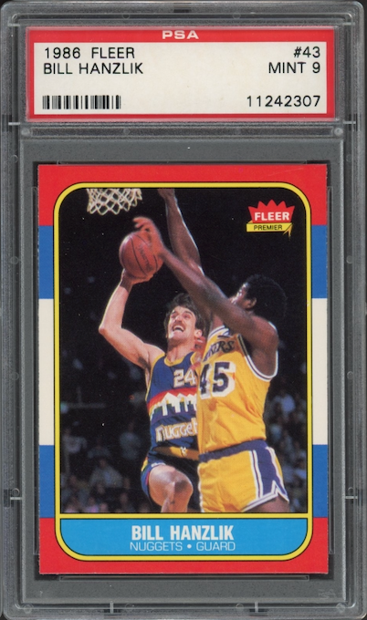 1986 Fleer #43 Bill Hanzlik PSA 9