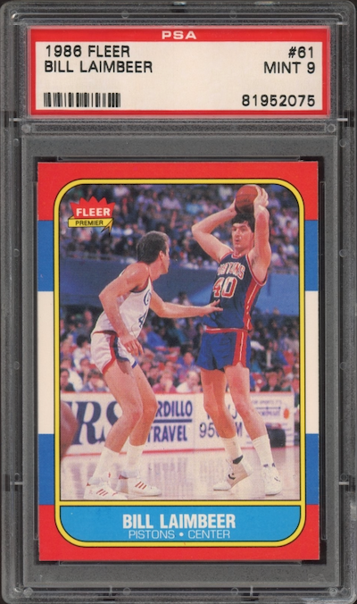 1986 Fleer #61 Bill Laimbeer PSA 9