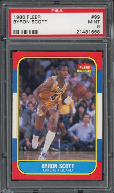 1986 Fleer #99 Byron Scott PSA 9