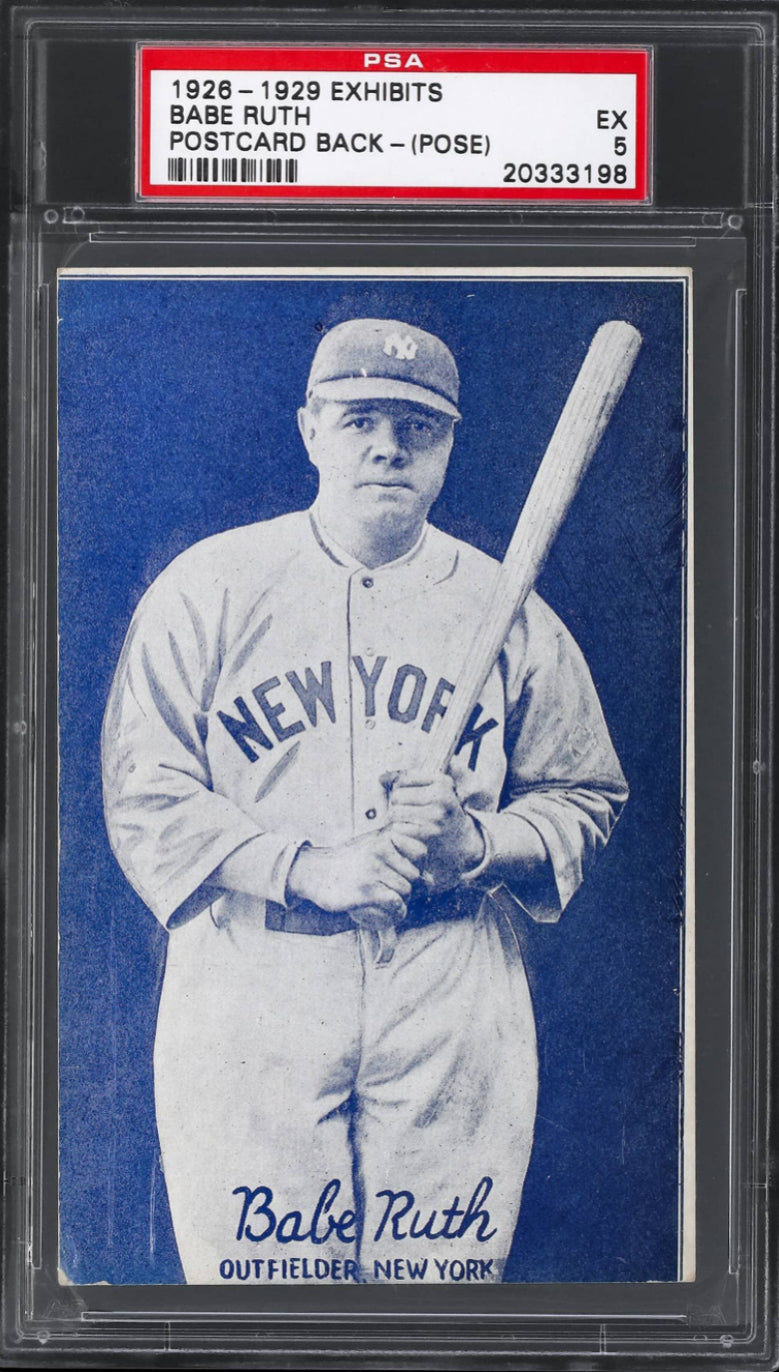 1926-1929 Exhibits Babe Ruth Postcard Back - (Pose) PSA EX 5
