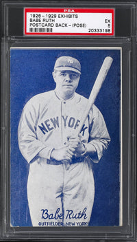 1926-1929 Exhibits Babe Ruth Postcard Back - (Pose) PSA EX 5