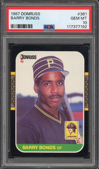 1987 Donruss #361 Barry Bonds ROOKIE PSA GEM MINT 10
