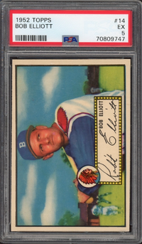 1952 Topps #14 Bob Elliott PSA EX 5
