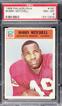 1966 Philadelphia #187 Bobby Mitchell PSA 8