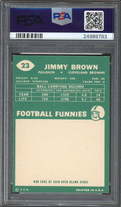 1960 Topps #23 Jim Brown PSA NM-MT 8