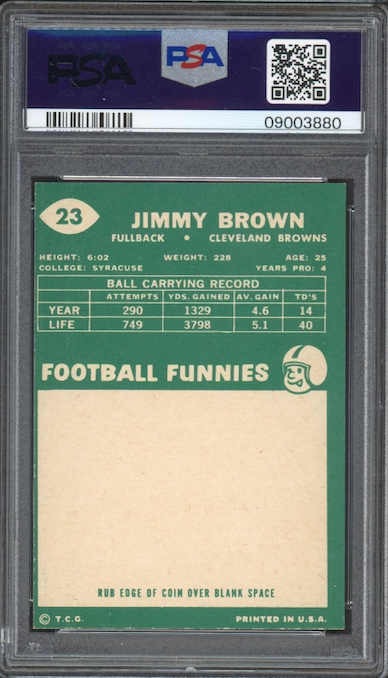 1960 Topps #23 Jim Brown PSA NM-MT 8