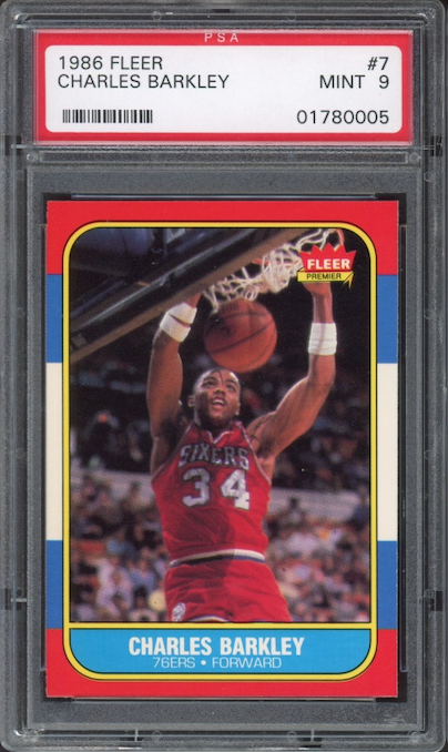 1986 Fleer #7 Charles Barkley PSA 9