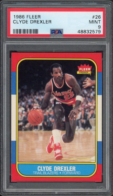1986 Fleer #26 Clyde Drexler PSA 9