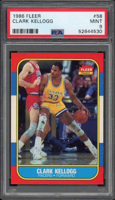 1986 Fleer #58 Clark Kellogg PSA 9