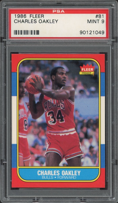 1986 Fleer #81 Charles Oakley PSA 9