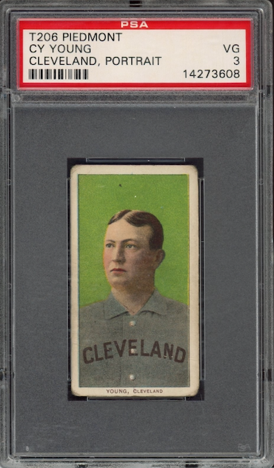 1909-11 T206 Piedmont Cy Young Cleveland, Portrait PSA VG 3