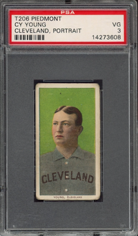 1909-11 T206 Piedmont Cy Young Cleveland, Portrait PSA VG 3