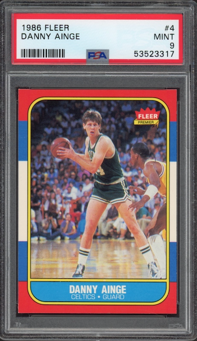 1986 Fleer #4 Danny Ainge PSA 9
