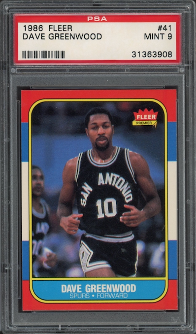 1986 Fleer #41 Dave Greenwood PSA 9