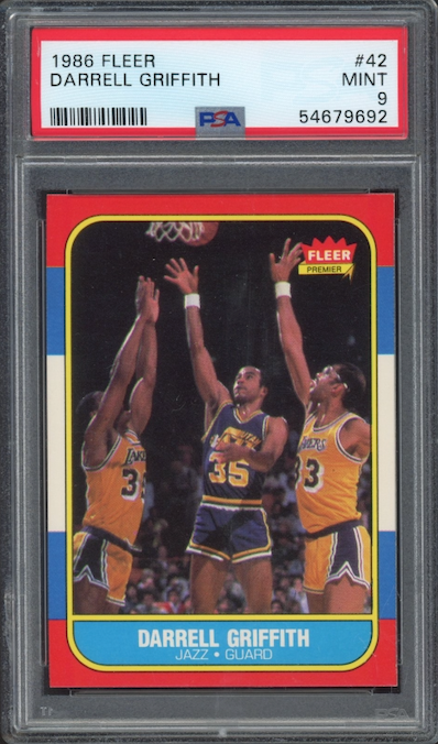 1986 Fleer #42 Darrell Griffith PSA 9