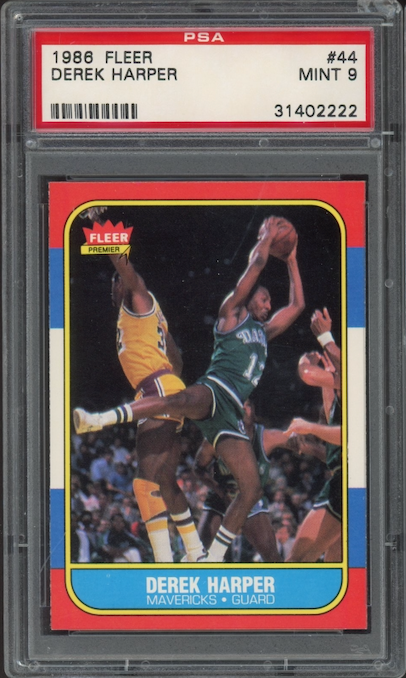 1986 Fleer #44 Derek Harper PSA 9