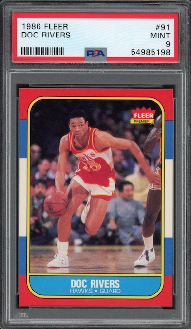 1986 Fleer #91 Doc Rivers PSA 9
