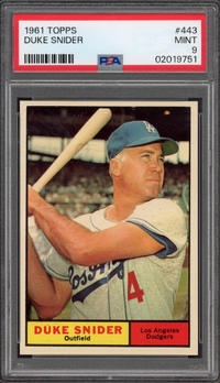 1961 Topps #443 Duke Snider PSA MINT 9