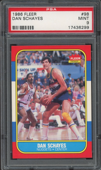 1986 Fleer #98 Dan Schayes PSA 9