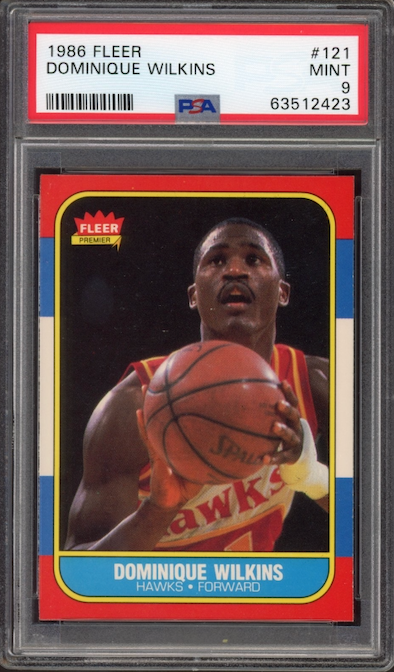 1986 Fleer #121 Dominique Wilkins PSA 9