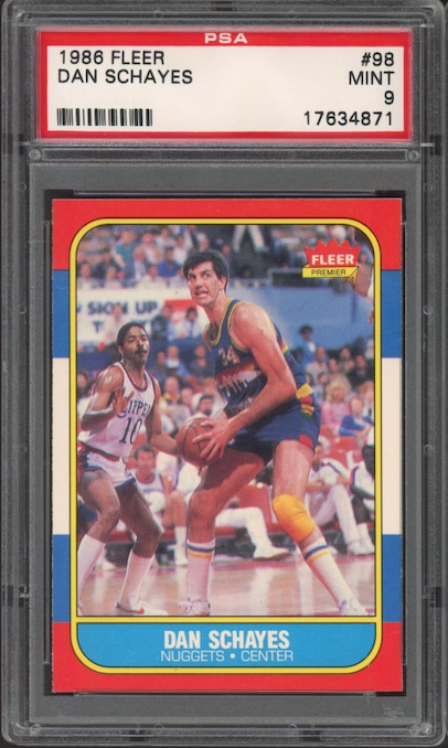 1986 Fleer #98 Dan Schayes PSA 9