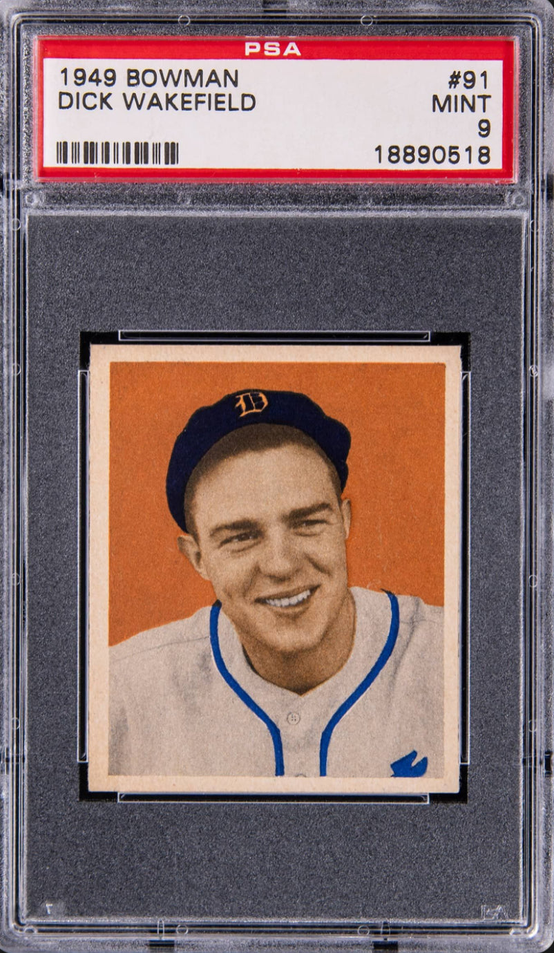 1949 Bowman #91 Dick Wakefield PSA MINT 9